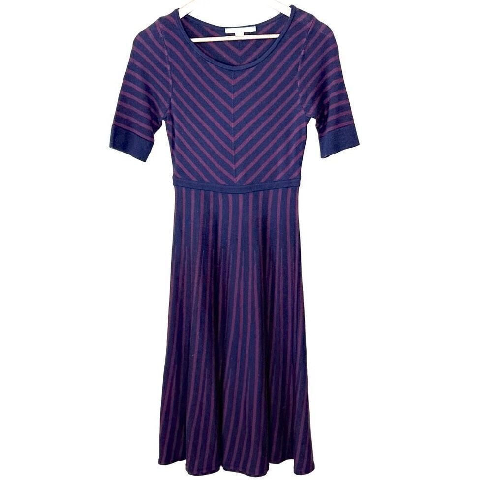 Boden Chevron Striped Half Sleeve Knitted Sweater Dress - Women’s US 4